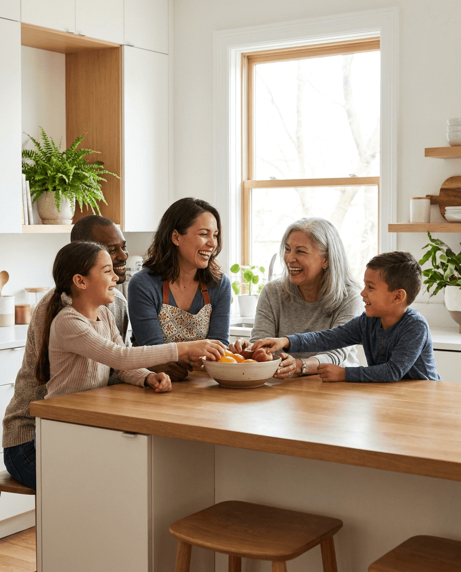 A family at home together